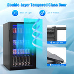 120 Can Mini Beverage Refrigerator Freestanding Beverage Fridge Beer Drink Cooler with Glass Door & Removable Shelves