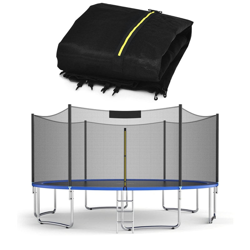 15 Ft Trampoline Replacement Trampoline Safety Enclosure Net Replacement with Double-Headed Zipper