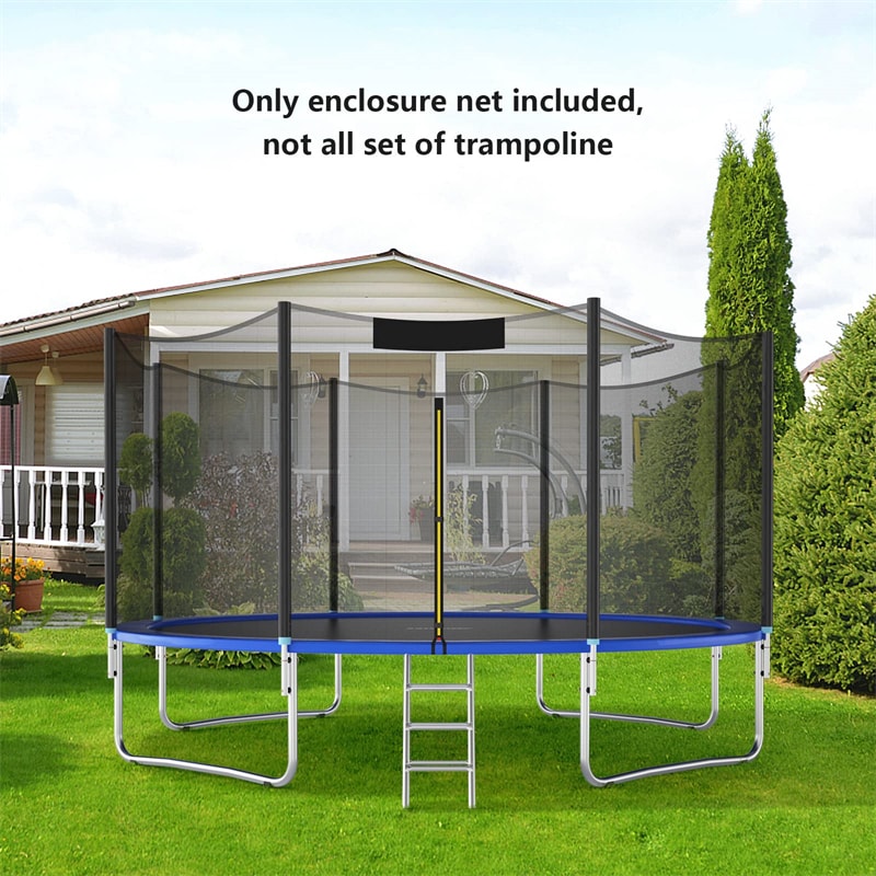 15 Ft Trampoline Replacement Trampoline Safety Enclosure Net Replacement with Double-Headed Zipper