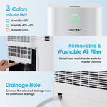 32 Pints Portable Dehumidifier 2000 Sq. Ft Basement Dehumidifier for Home Office with Auto Defrost, Drain Hose & 24H Timer