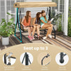 3 Person Outdoor Porch Swing 2-in-1 Large Converting Patio Swing Bed Glider with Adjustable Canopy & Removable Cushions for Yard Garden Balcony