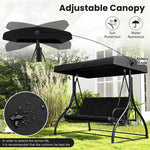 3 Person Outdoor Porch Swing 2-in-1 Large Converting Patio Swing Bed Glider with Adjustable Canopy & Removable Cushions for Yard Garden Balcony