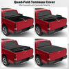 5.8FT Soft Quad Fold Tonneau Cover Weatherproof Truck Bed Cover for 14-23 Chevy GMC Silverado Sierra 1500, 15-23 Chevy GMC Silverado Sierra 2500/3500