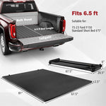 6.5FT Soft Quad-Fold Tonneau Cover Weatherproof Truck Bed Cover for 15-23 Ford F150 Standard Short Bed