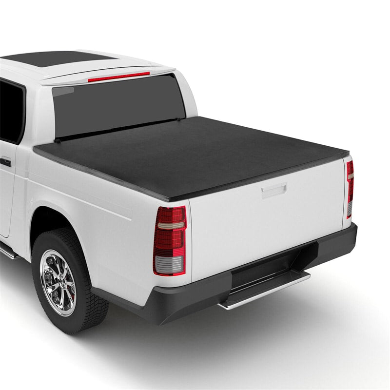6.5FT Soft Quad-Fold Tonneau Cover Weatherproof Truck Bed Cover for 15-23 Ford F150 Standard Short Bed