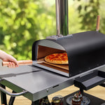 Multi-Fuel Pizza Oven Outdoor Wood Fired Propane Pizza Oven Portable Pizza Maker with Pizza Stone & Built-in Thermometer