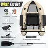 Fishing Float Tube 350lbs Inflatable Fishing Boat Portable Backpack Belly Boat with Pump, Paddle, Fish Ruler, Flippers & Storage Pockets