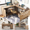 L-Shaped Desk 66" Corner Computer Desk Home Office Executive Desk with Keyboard Tray, Storage Drawers & Cabinet, Space-Saving Writing Table Workstation