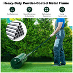 Bestoutdor Lawn Roller Push/Tow-Behind Yard Roller 17 Gallon Water/Sand Filled Steel Sod Drum Roller with Detachable Gripping Handle