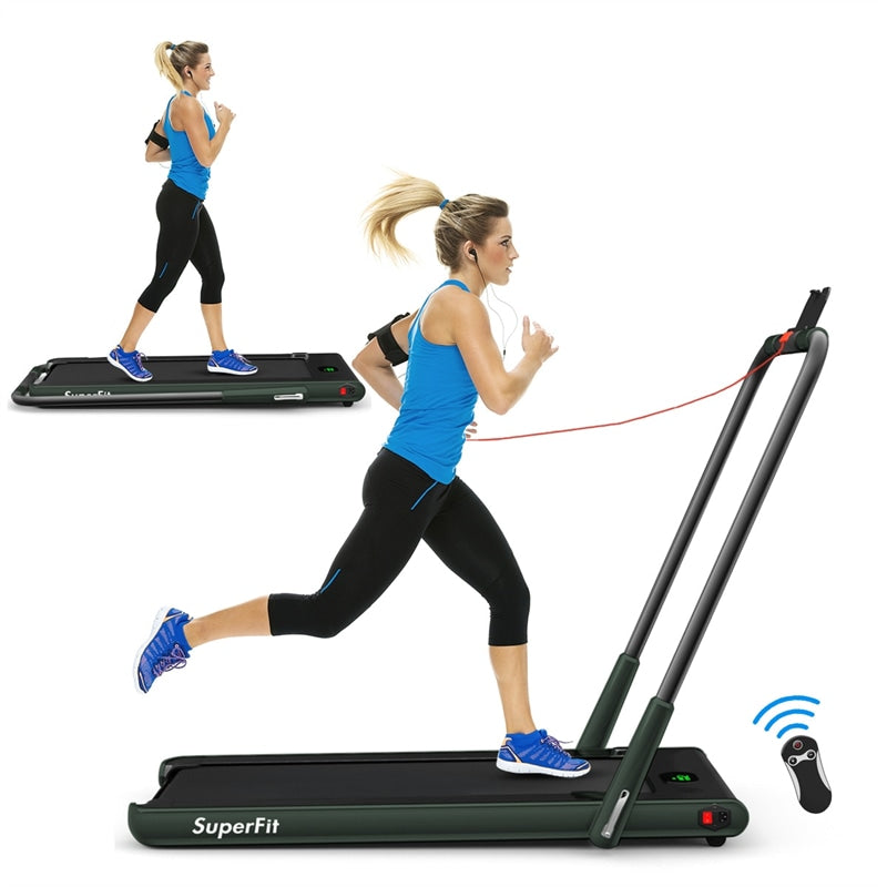 2-in-1 Folding Treadmill Under Desk Treadmill Electric Walking Machine with LED Display, APP & Remote Control