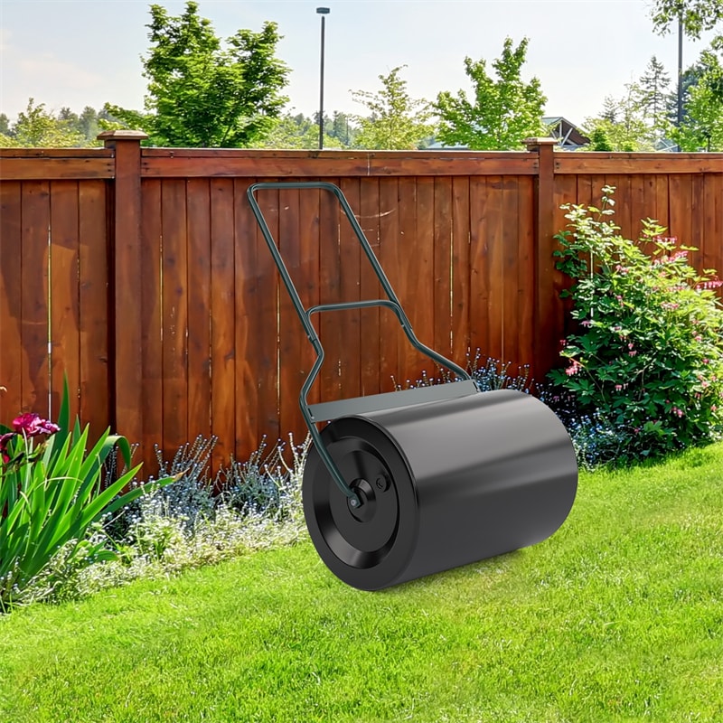 16 Gallon Lawn Roller Heavy Duty Push/Tow Behind Water/Sand Filled Sod Drum Roller 16" x 20" for Garden Yard Park Ball Field