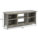 2-Tier Farmhouse Universal TV Stand 58" Entertainment Center Media Console For TVs Up to 65" & 18" Electric Fireplace