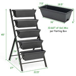 4ft Vertical Raised Garden Bed 5-Tier Planter Box with Container Boxes for Patio Balcony Flower Herb Vegetables