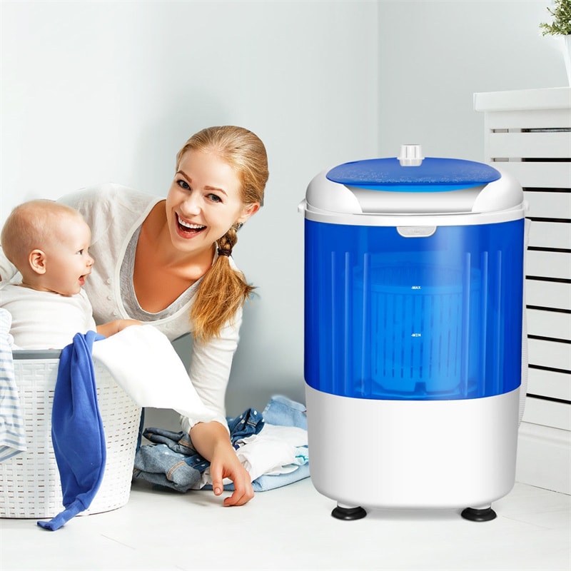 Costway Portable Full-Automatic Laundry Washing Machine 8.8lbs Spin Washer  W/ Drain Pump