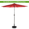50 LBS Heavy Duty Patio Umbrella Stand 20" Round Wicker Style Resin Umbrella Base Umbrella Holder with 4 Lockable Wheels