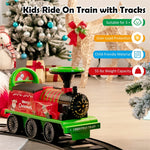 Kids Ride on Train 6V Battery Powered Electric Toy Train with Tracks & Storage Seat