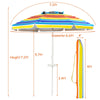 7.2 FT Portable Outdoor Beach Umbrella with Sand Anchor, Tilted Pole & Carrying Bag