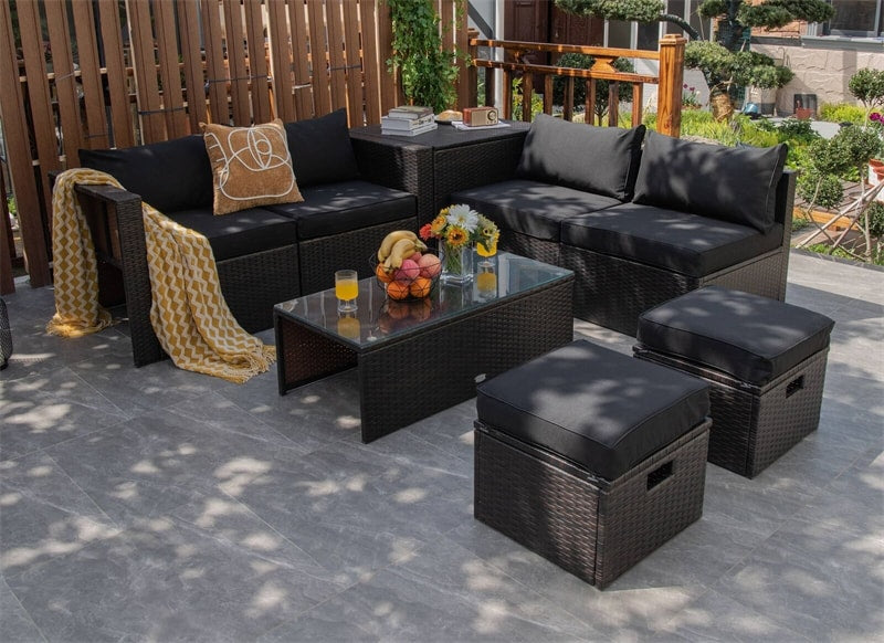 Grey rattan modular garden furniture deals