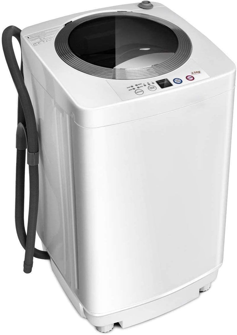 Portable Washing Machine Full Automatic Washer Spin Dryer Combo with Built-in Pump Drain, 8 LBS Capacity Compact Laundry Washer Spinner for Apartment RV Dorm