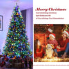 9FT Pre-lit Multicolor Christmas Tree Hinged Artificial Xmas Tree with 1000 LED Lights & Metal Stand