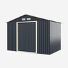 9’ x 6’ Large Outdoor Storage Shed Metal Garden Shed Tool House Backyard Storage Cabinet with 4 Vents & Lockable Double Sliding Door