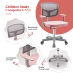 Adjustable Kids Desk Chair Children Swivel Study Computer Chair with Lumbar Support & Universal Casters