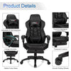 Adjustable Gaming Chair Ergonomic High Back Office Chair PU Leather Swivel Racing Style Computer Chair with Footrest, Headrest & Lumbar Support