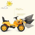 Kids Ride On Excavator Toy 6V Battery Powered Electric Digger Truck Construction Vehicle with Front Loader