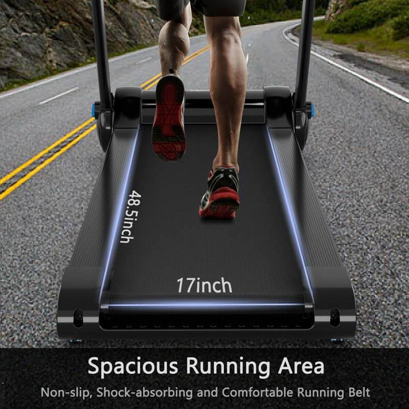 Folding Treadmill 2.25 HP Motorized Treadmill Portable Compact Running Machine For Home Office with LED Touch Display & APP Control