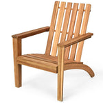 Outdoor Acacia Wood Adirondack Chair Weather Resistant Patio Adirondack Armchair for Garden Backyard