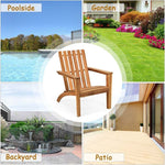 Outdoor Acacia Wood Adirondack Chair Weather Resistant Patio Adirondack Armchair for Garden Backyard