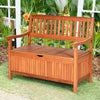 Wood Outdoor Storage Bench 33-Galon Large Deck Box Bench with Removable Dustproof Liner