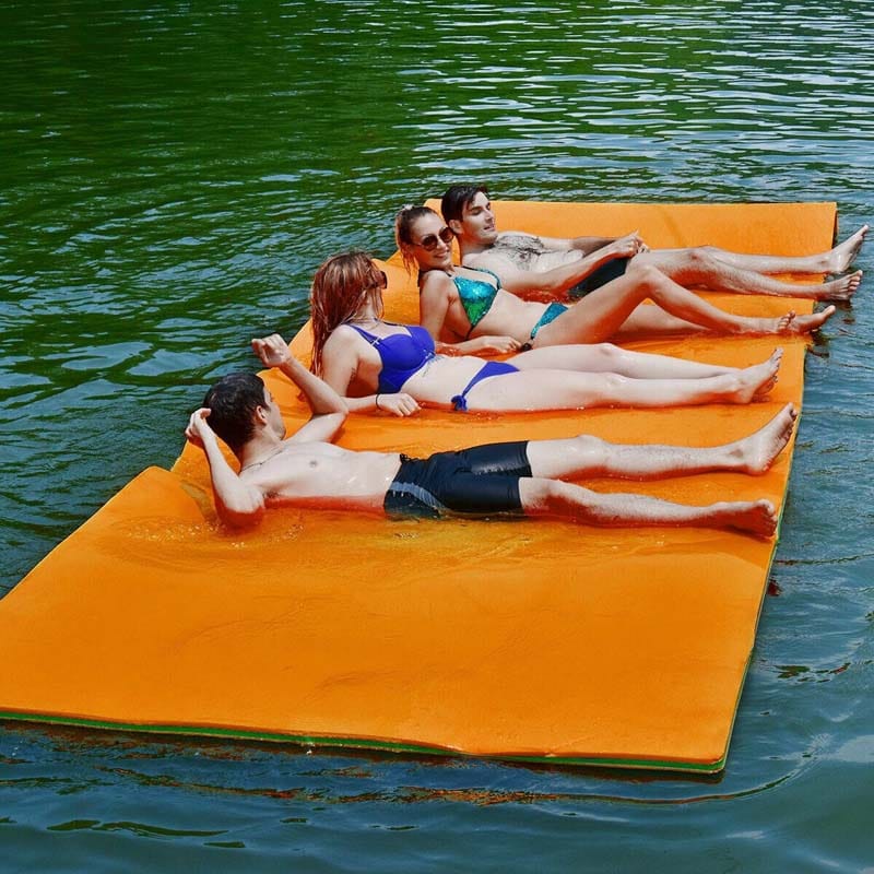 12' x 6' Floating Water Pad 3 Layer Tear-Resistant XPE Foam Water Mat Floating Island for Lake