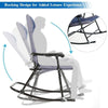 3 Pcs Outdoor Folding Rocking Chair Table Set with Cushion - Bestoutdor