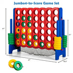Giant 4-to-Score Game Set 4-in-A-Row Jumbo Game Set with 42 Chess Pieces & Net Storage
