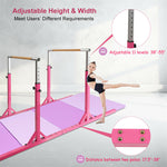 Kids Double Horizontal Bars Gymnastic Training Parallel Bars Adjustable Heights for Indoor Outdoor