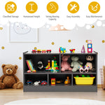 5-Cube Toy Storage Organizer Wood Cube Storage Organizer 2-Shelf Bookcase School Classroom Storage Shelves Daycare Cubbies