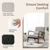 Modern Accent Chair Leisure Upholstered Armchair Rubber Wood Frame Arm Chair with Lumbar Pillow