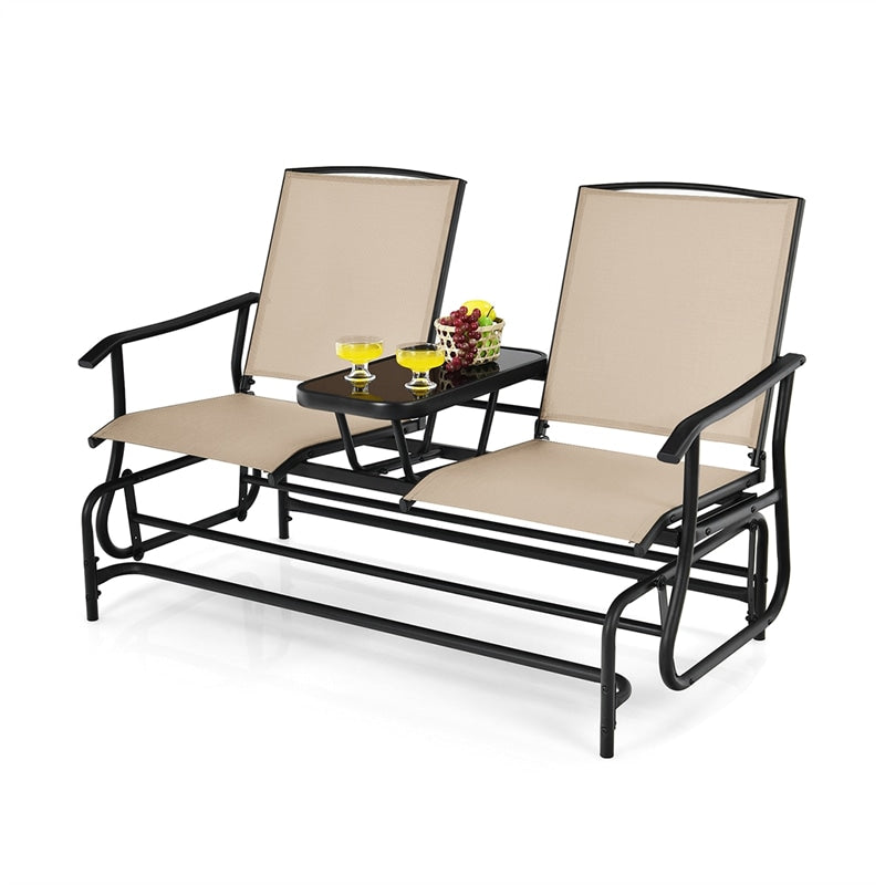 Outdoor Double Glider Chairs with Tables Sale Price Review