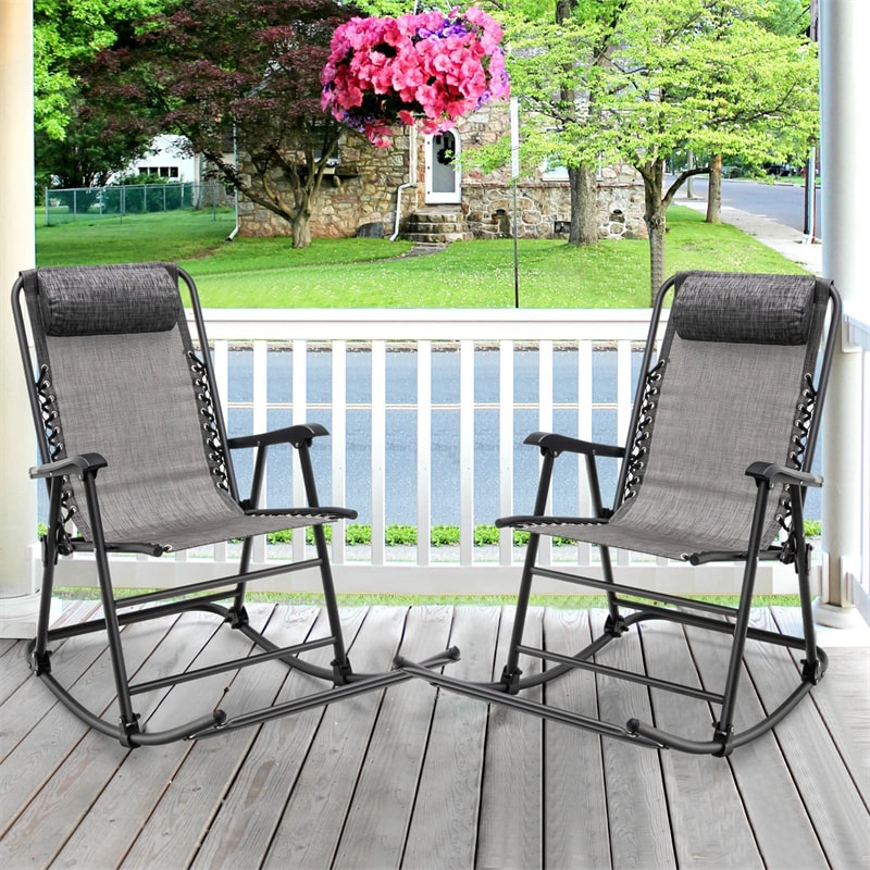 Patio Camping Rocking Chairs Outdoor Folding Rockers Bestoutdor