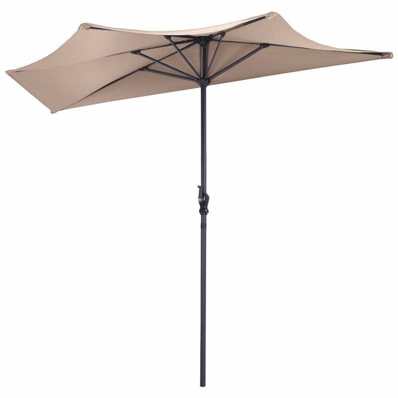 9 FT Half Round Patio Umbrella Outdoor Market Umbrella Sunshade Umbrella for Bistro Wall Balcony Door Window
