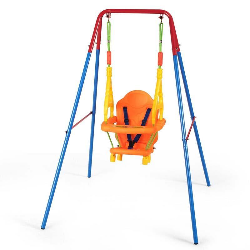 Toddler Swing Set High Back Seat with Swing Set - Bestoutdor