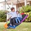 60" Giant Saucer Tree Swing Waterproof Platform Swing Outdoor Oval Flying Swing Set with Adjustable Hanging Straps for Kids Backyard