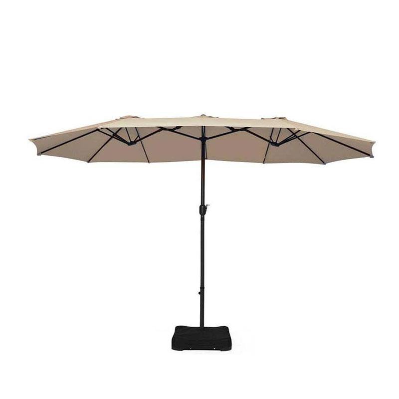 15 FT Double Sided Patio Umbrella with Crank and Base - Bestoutdor