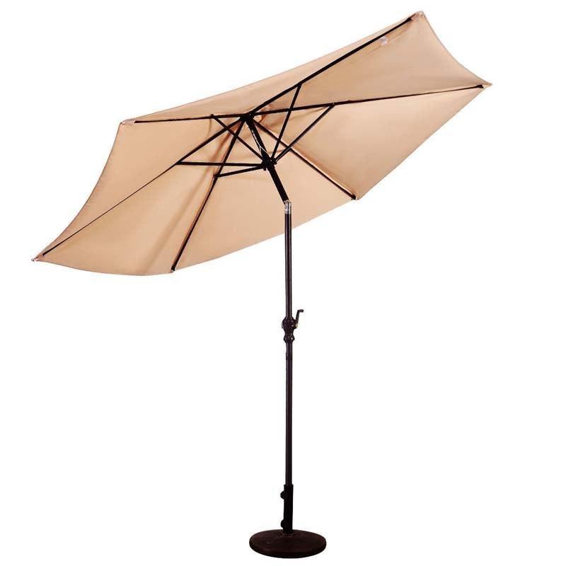 9FT Patio Umbrella 6 Ribs Tilt Crank Outdoor Umbrella - Bestoutdor