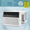 10000 BTU Saddle Window Air Conditioner Over-the-Sill AC unit with Energy Saver Modes, Remote & LED Control Panel