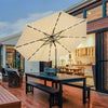 10' Solar LED Lighted Patio Umbrella Market Umbrella Outdoor Table Umbrella with Tilt Adjustment Crank