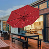 10' Solar LED Lighted Patio Umbrella Market Umbrella Outdoor Table Umbrella with Tilt Adjustment Crank