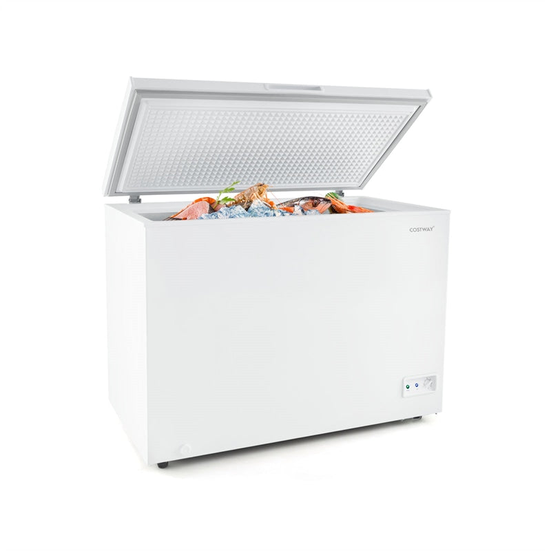 10 cu. ft. Chest Freezer Compact Deep Freezer Freestanding Top Open Door Freezer with 7-Level Adjustable Temperature & Removable Basket
