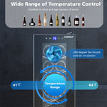 10" Wine Cooler Refrigerator 12 Bottle Compressor Wine Cellar Freestanding Built-in Mini Wine Fridge with Double-Layer Door & LED Lights